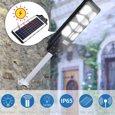 FARO LAMPIONE STRADALE PANNELLO SOLARE FOTOVOLTAICO SENSORE 4 LED COB Te B0537 83942648 - Foto 7