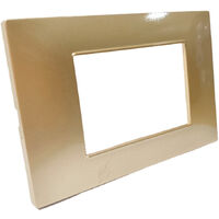 Placchetta per interruttore in metallo a 3 oro satinato cassetta 503 compatibile con vimar plana supporto cover