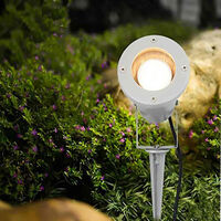 FARETTO A LED GRIGIO DA ESTERNO DA GIARDINO CON PICCHETTO INTERRABI