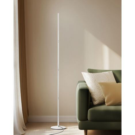 EDISHINE Stehlampe Wohnzimmer 3000K, LED Stehlampe Dimmbar mit Memory-Funktion, höhenverstellbar 146 cm, Weiß