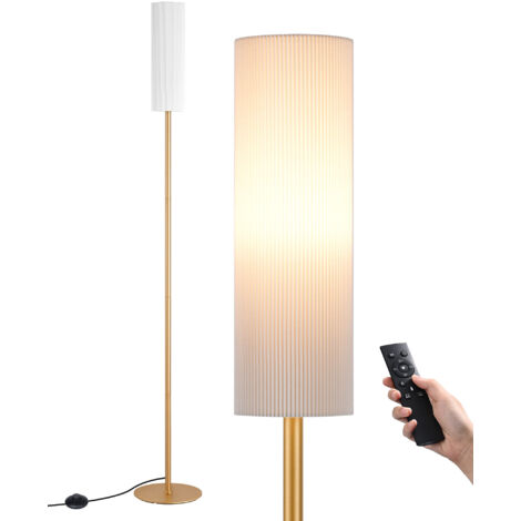 EDISHINE Stehlampe Wohnzimmer 165cm, Standleuchte LED Dimmbar, Stehleuchte Gold mit Fernbedienung & E27 Glühbirne (3 Farbtemperaturen 3000K-6000K), Modern Leselampe Schlafzimmer