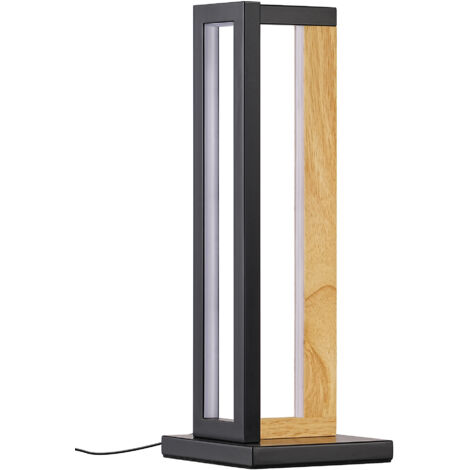 EDISHINE Nachttischlampe Touch Dimmbar, Metall & Holz Design, moderne Tischlampe mit 3 Farbtemperaturen und Memory-Funktion, ideal für Wohnzimmer, Schlafzimmer & Als Geschenk, 35 cm
