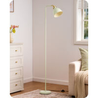 EDISHINE Stehlampe Industrielle, Retro Stehleuchte mit Metall Lampenschirm, Verstellbarer Kopf, E27 Fassung, Leselampe für Wohnzimmer & Büro, inkl. LED Leuchtmittel, Hellgrün