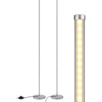 EDISHINE 2 Stück Stehlampe Wohnzimmer, LED Stehlampe Dimmbar, 3000K warmweiße Stehleuchte mit Memory-Funktion, höhenverstellbar 146 cm