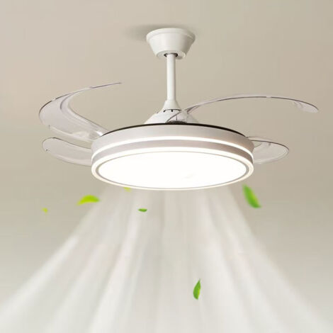 Ventilatore Lampada da soffitto Industriale, Ventilatore da soffitto a Gabbia Vintage con Pale in Legno, lampadario con Atmosfera Luminosa per Soggiorno Camera da Letto Circolazione d'Aria