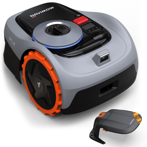 Navimow i105E+Garage, Mähroboter ohne Begrenzungskabel, Empf. 500 m², Max. 600 m², RTK+Vision Rasenmäher Roboter Testsieger, Igelschutz Rasenroboter, KI Auto Kartierung