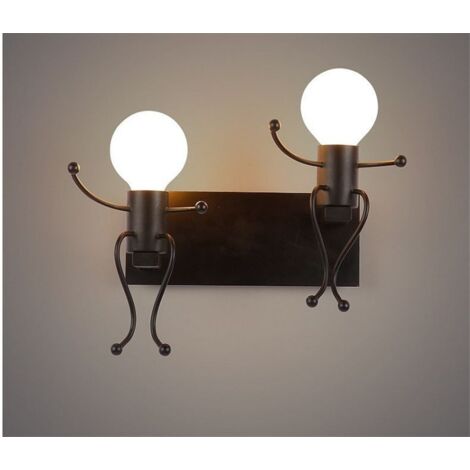 2 Luces Applique de Pared Vintage de Hierro, Lámpara de Pared Moderna Metal E27 para Bar Habitación Principal Cocina Restaurante Café Pasillo(Blanca)