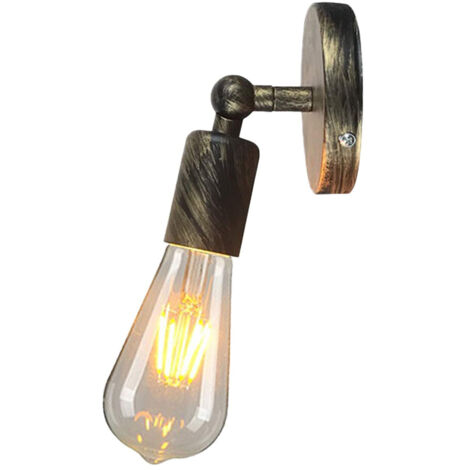 Aplique de Pared Industrial de Metal Hierro Lámpara de Pared E27 Retro Edison para Dormitorio, Salón, Restaurante, Pasillo (Bronce)