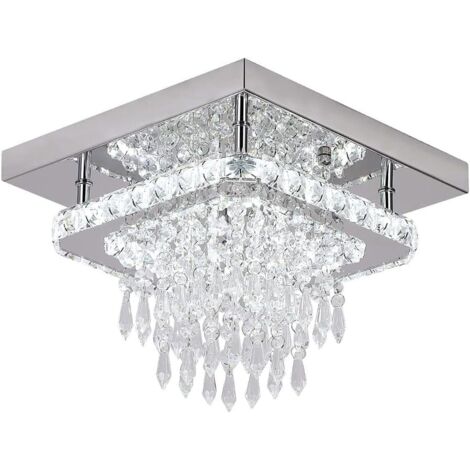 led Lámpara de Techo Moderno de Cristal Iluminación de Techo para Salón Cocina Dormitorio Comedor - Luz Blanca