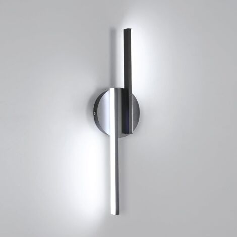 Aplique de Pared LED Interior Moderna Aluminio16W 3000K Blanco Frío Veilleuse para Salón, Pasillo, Baño, Escalera (Negro)