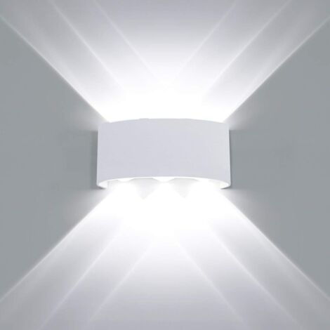 Moderna Lámpara de Pared LED Interior Blanco Aluminio Lámpara de Pared Diseño Arriba Abajo para Salón Dormitorio Pasillo 6W Blanco Frío (1/3)