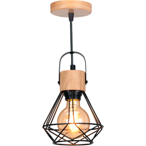 Plafones Retro Lámparas De Colgar Vintage Plafones De Interior Moderna Interiores Negro Lámparas De Colgar De Madera De Metal