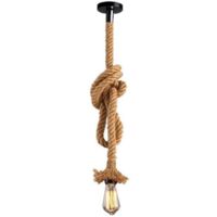 Lámpara Colgante DIY Retro E27 Cuerda de Heno Lámparas de Techo 400cm Altura Ajustable para Restaurant, Bar, Café (Sin Bombilla)