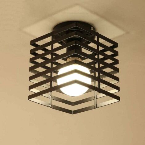Vintage Antike Deckenleuchte Schwarz Metall Käfig Kronleuchter E27 Eisen Deckenleuchte Industrie Retro Deckenleuchte für Schlafzimmer Wohnzimmer Esszimmer