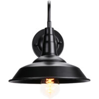 Wandleuchte Industrielle, Schwarz Wandlampe Innen Metall E27 Retro für Wohnzimmer Schlafzimmer Flur - Ohne Leuchtmittel