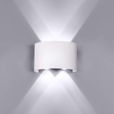 Moderna Applique da Parete LED Interna Alluminio, Bianca Lampada da Parete per Camera da Letto, Salotto, Corridoio, Scala (4W - Luce Calda)