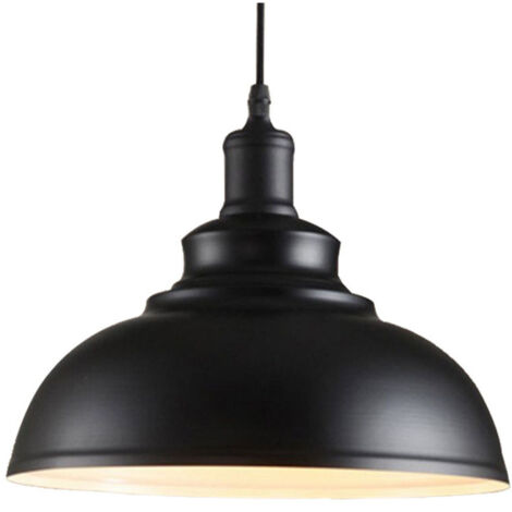 Industriale Lampada a Sospensione Metallo Ferro Lampada da Soffitto E27 per Sala da Pranzo Cucina(Bianco e Nero)