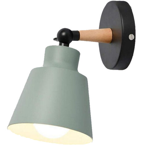 Lampada da Parete Moderna E27 Industriale Metallo Ferro Applique da Parete per Camera da Letto Cucina Soggiorno Corridoio (Verde)