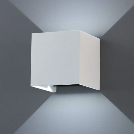 Applique da Parete LED Interna Regolabile 12W 6000K Luce Bianca Applique Moderna Quadrato Alluminio per Corridoio, Scala, Salotto - 1X Bianco