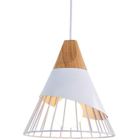 Lampadari a Sospensione in Metallo Retrò Gabbia in Metallo E27 Plafoniere, Lampadario Moderna Lampadari a Sospensione Vintage Lampade da Soffitto Creativa Bianco