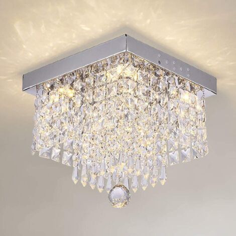 Plafoniera in Cristallo Quadrato LED Lampada a Sospensione per Corridoio Scala Camera da Letto Soggiorno