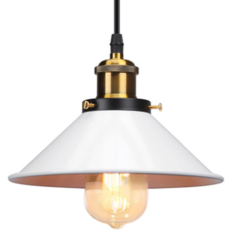 Lampadario a Sospensione Vintage Rustico Lampada da Soffitto Industriale Ferro per Sala Cucina Salotto Camera da Letto, E27 (Bianca)