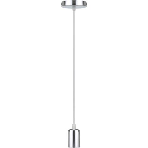 Lampada a Sospensione E27 Altezza Regolabile Lampada da Soffitto per Camera da Letto Soggiorno,Argento (Senza Lampadine)