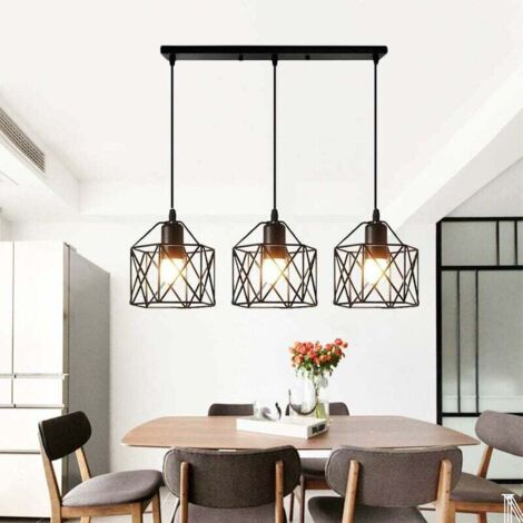 Lampada a sospensione industriale vintage lampadario paralume regolabile lampada fai da te sala da pranzo bar nero