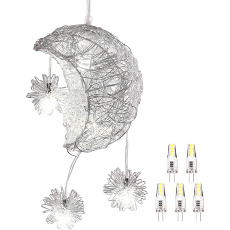 Plafoniera Moderna LED Lampadario a Sospensione Luna Lampada da Soffitto per Camera dei Bambini Ristorante Camera da Letto Soggiorno20cm Bianco Freddo