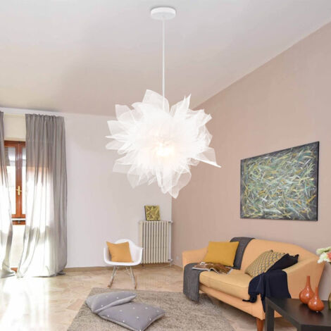 Moderna Plafoniera LED 50cm E27 Bianca Lampada da Soffitto per Soggiorno, Sala da Pranzo, Camera da Letto,Camera dei Bambini