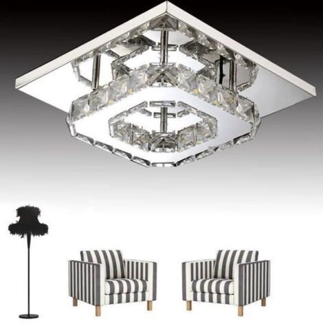 Lampadario da Soffitto LED Semi-Incasso Lampadario in Cristallo Lampada Moderna da Soffitto per Camera da Letto Sala da Pranzo Corridoio - Luce Bianca