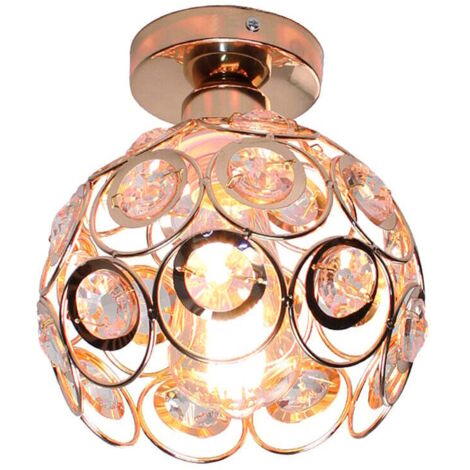 Plafoniera Vintage in Metallo Cerchio Lampada da Soffitto Industriale E27 per Cameretta Caffè Restaurent Ingresso Corridoio (20cm,Oro Rosa)