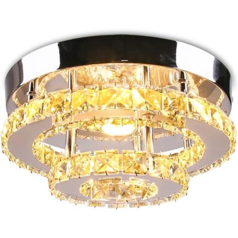 Moderna Lampadario di Cristallo Piccolo da Incasso Plafoniera LED in Cristallo per Camera da Letto Corridoio Soggiorno Sala da Pranzoa - Luce Calda