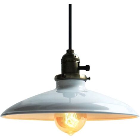 Lampada a Sospensione Industriale in Ferro Lampada da Soffitto E27 Regolabile Metallo Lampadario per Camera da Letto Corridoio,Bianca(Senza Lampadine)