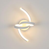 Applique da Parete LED Interno Moderne Bianca,16W Lampada da Parete Courbe en Acryliquel pour Chambre, Salon, Hôtel, Escalier, Allée, 3000K Luce Calda