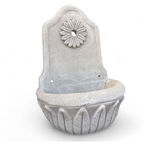 Fontana a parete in cemento con armatura in ferro zincato 47x23x66 cm Decogarden
