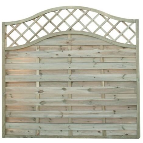 Pannello barriera ad arco grigliato 180x180 cm frangivista in legno di pino impregnato Lasa