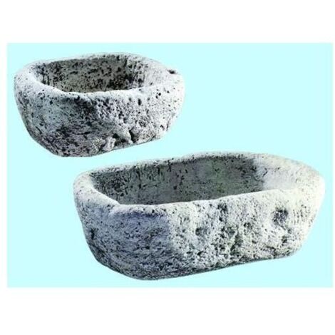 DECOGARDEN FIORIERA MORTAIO IN GRANULATO DI PIETRA ANTICA 40 X 23 X H 13 CM (1/5)