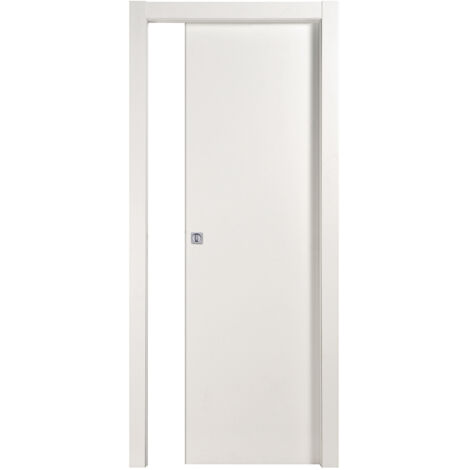 Porta per Interno Scorrevole a Scomparsa (Interno Muro) in Bianco 2100X800 mm - SOLO PANNELLO