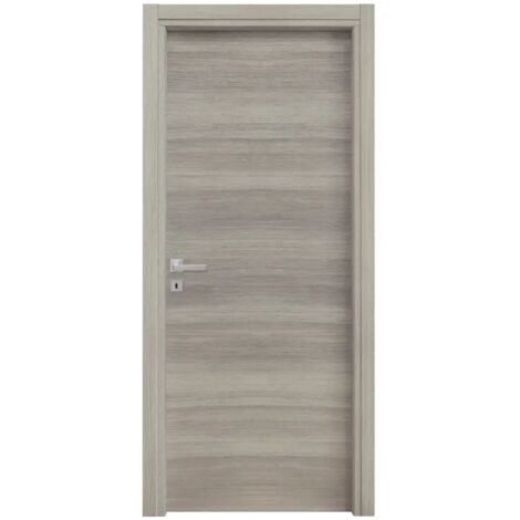 porta battente da interno reversibile in rovere grigio, 80x210 cm