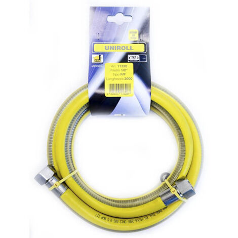 Tubo gas in acciaio inox con rivestimento flessibile 200 cm UNI EN 15266