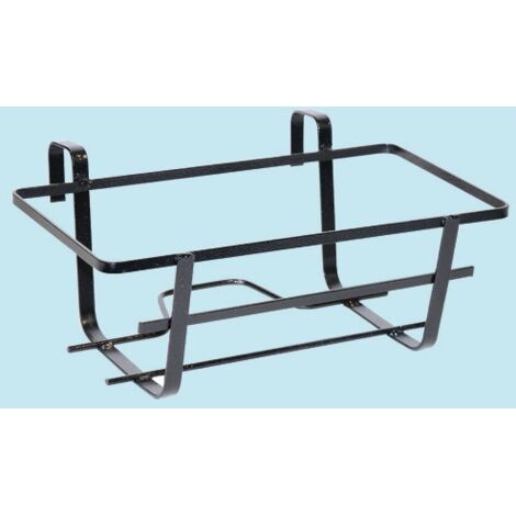 Balconiera Fioriera Geranio Rettangolare Fissa In Ferro Nero 60Cm. Conf. 6Pz