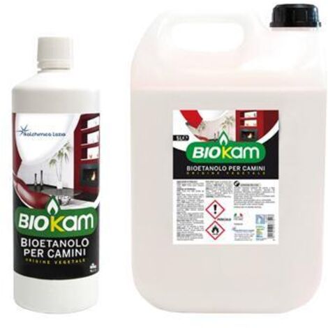 Combustibile bioetanolo liquido Biokam tanica da 5 litri per stufe e camini bio