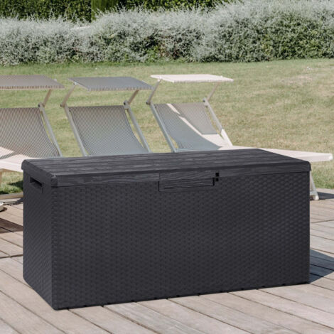 Baule Multiuso Arredo Esterno Lucchettabile Effetto Rattan Portofino 340 lt