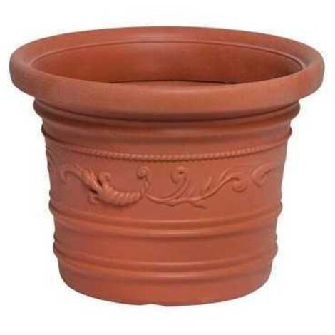 Vaso Tondo Festonato Prestige in Resina Hdpe Cm.50X38H colore Terracotta