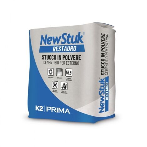 STUCCO IN POLVERE A BASE CEMENTO BIANCO per ESTERNO K2 NEW STUK KG.5