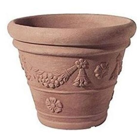 Vaso in Resina Color Terracotta Conca Tropea Impruneta H 40 Ø 50 cm