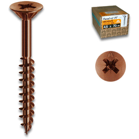 Viti Mustad Panel-vit bronzate parz. filettate - 4x30 mm. Conf. 500 Pz