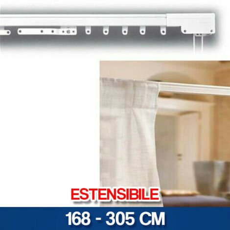 Scorritenda In Acciaio Bianco Orsa Minore Con Supporti Laterali 168-305cm 1pz