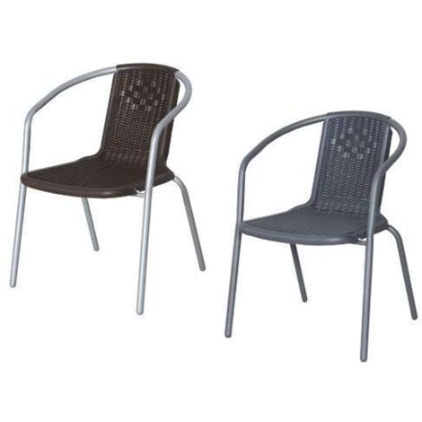 SEDIA IN ACCIAIO EFFETTO VIMINI MOKA 56X56XH74 CM ARREDO ESTERNO GIARDINO 34403
